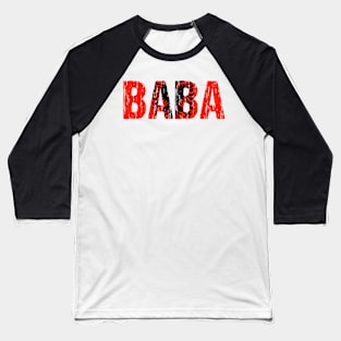 Baba Albanian Dad Father Albania Eagle Flag Distressed Gift Baseball T-Shirt